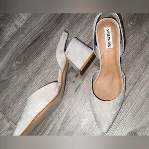 Steve Madden Women's Grey Suede Block Heel Shoes